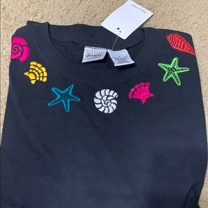 Short Sleeve Seashell Trimmed Shirt